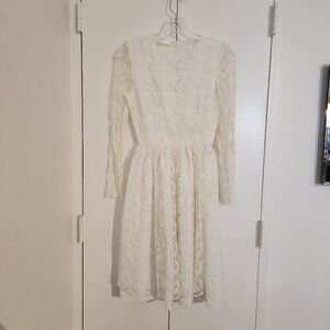 Antique vintage homemade lace wedding dress XS